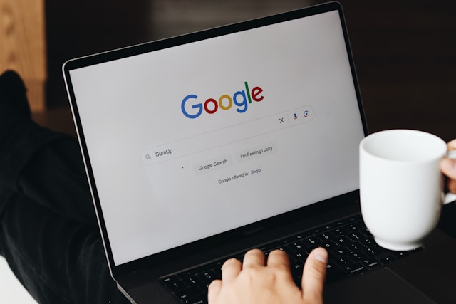 Photo of google webpage on laptop by SumUp on Unsplash